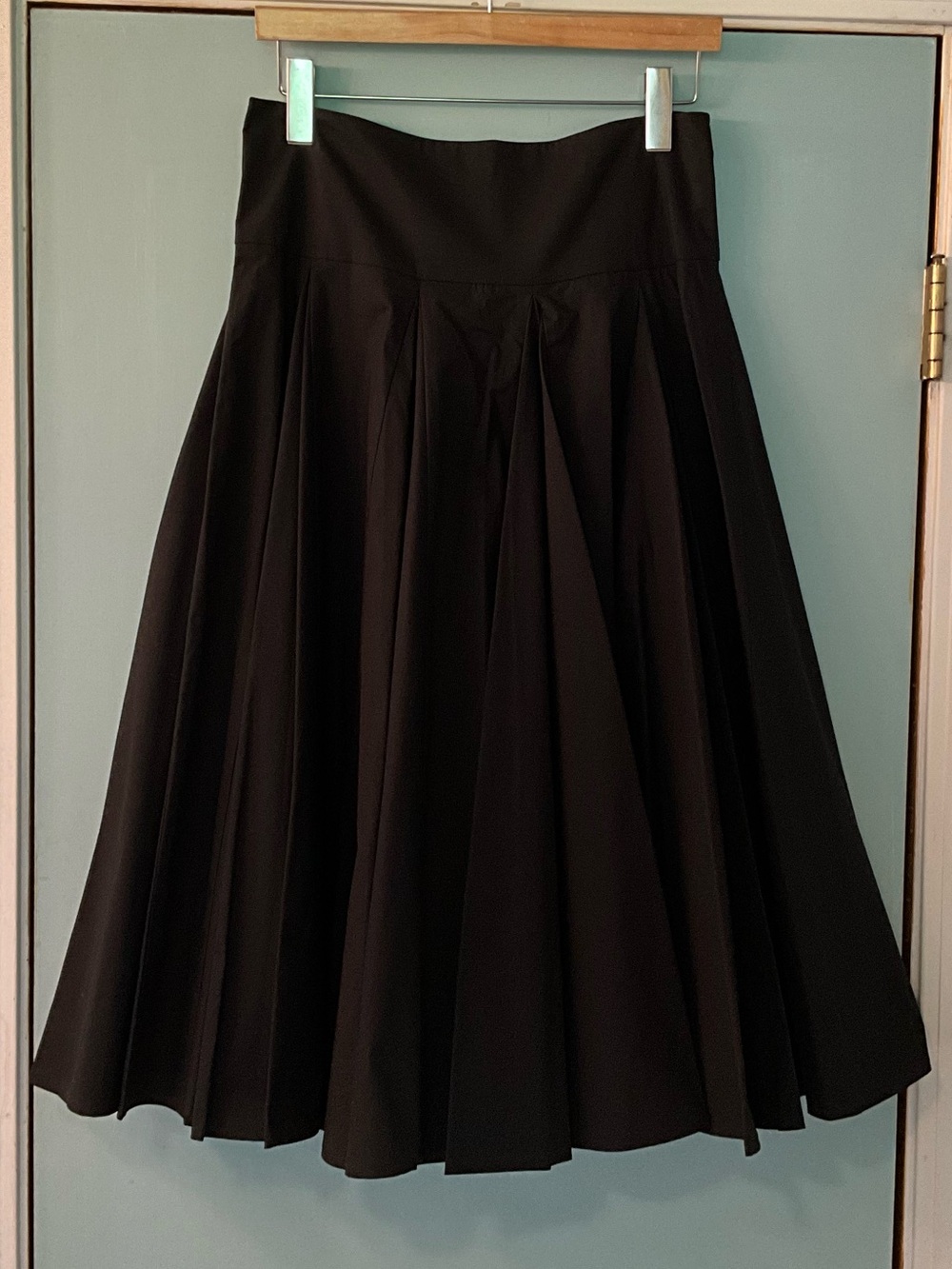 NWT Odille Black A-Line Pleated Midi Skirt from Anthropologie